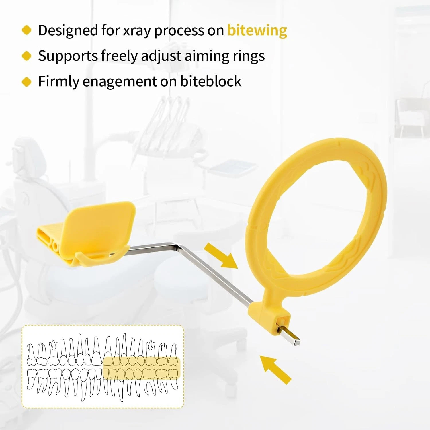 Autoclavable Universal Digital Sensor Holder Bite Block X-Ray Aiming Ring Arms