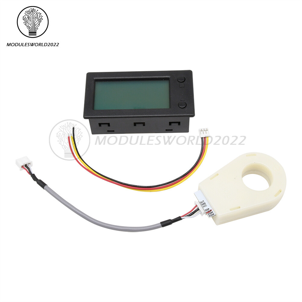 DC 300V 50/100/200/400A LCD Hall Coulomb Voltage Current Battery Power Meter