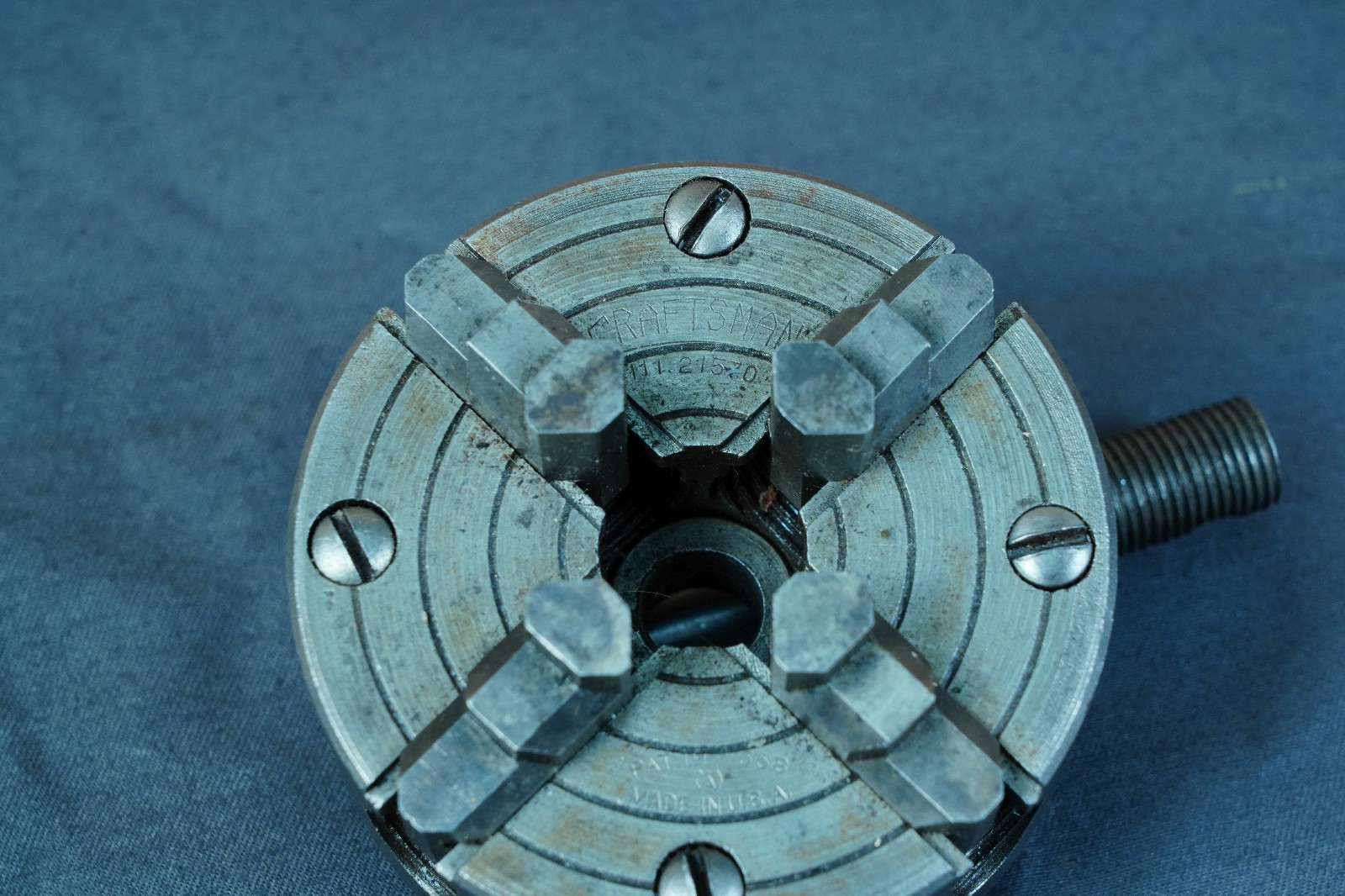 Craftsman 3 Inch 4-Jaw Lathe Chuck 111.21570 From 109 No Chuck Key 1/2″-20