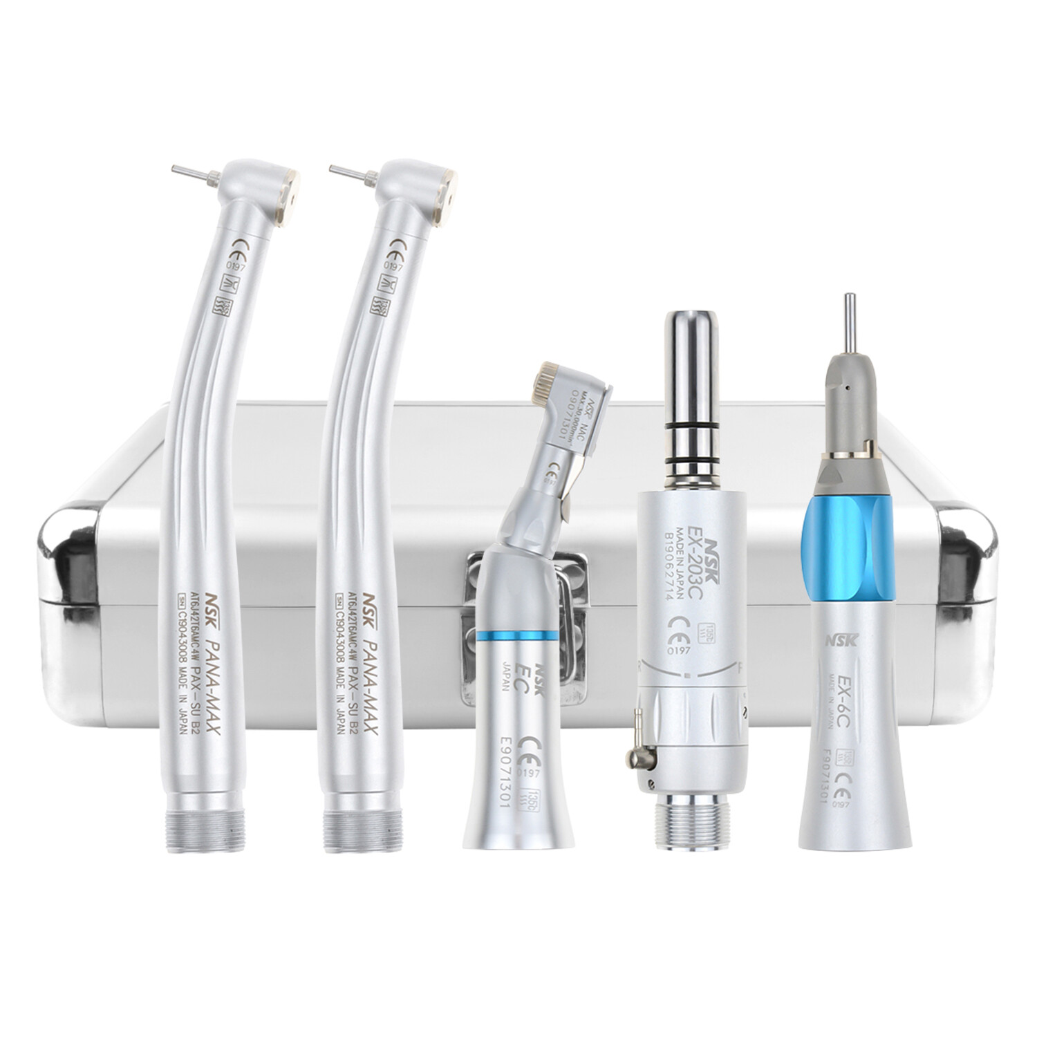 2H Dental NSK Style High Low Speed Handpiece Air Turbine Kit Wrench+Aluminum Box