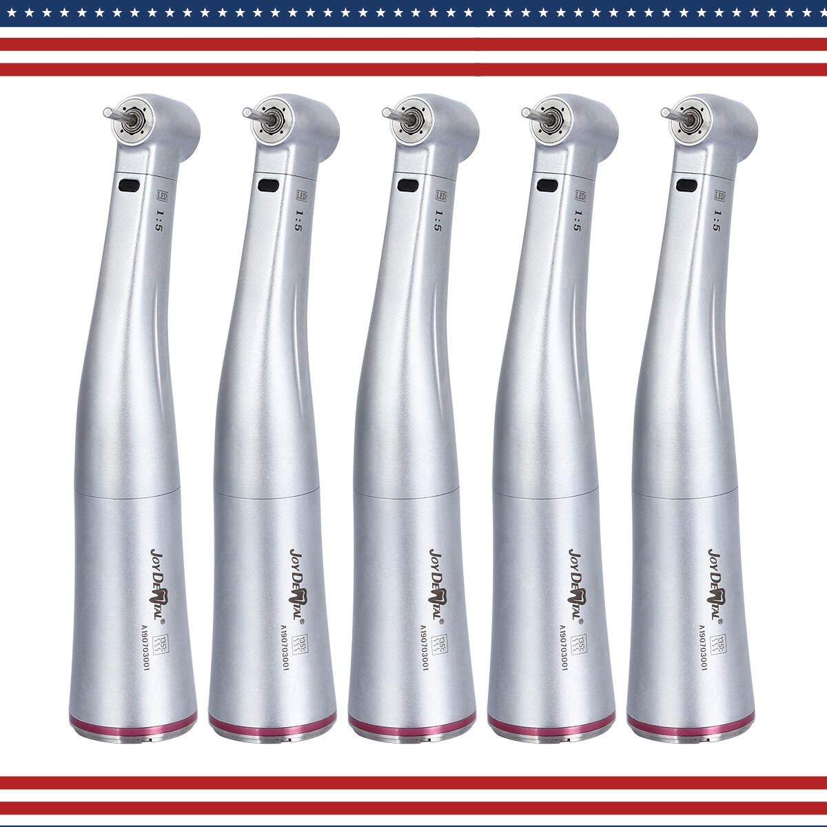 JoyDental 1:5 Electric Increasing E-Type Fiber Optic LED Contra Angle Handpiece