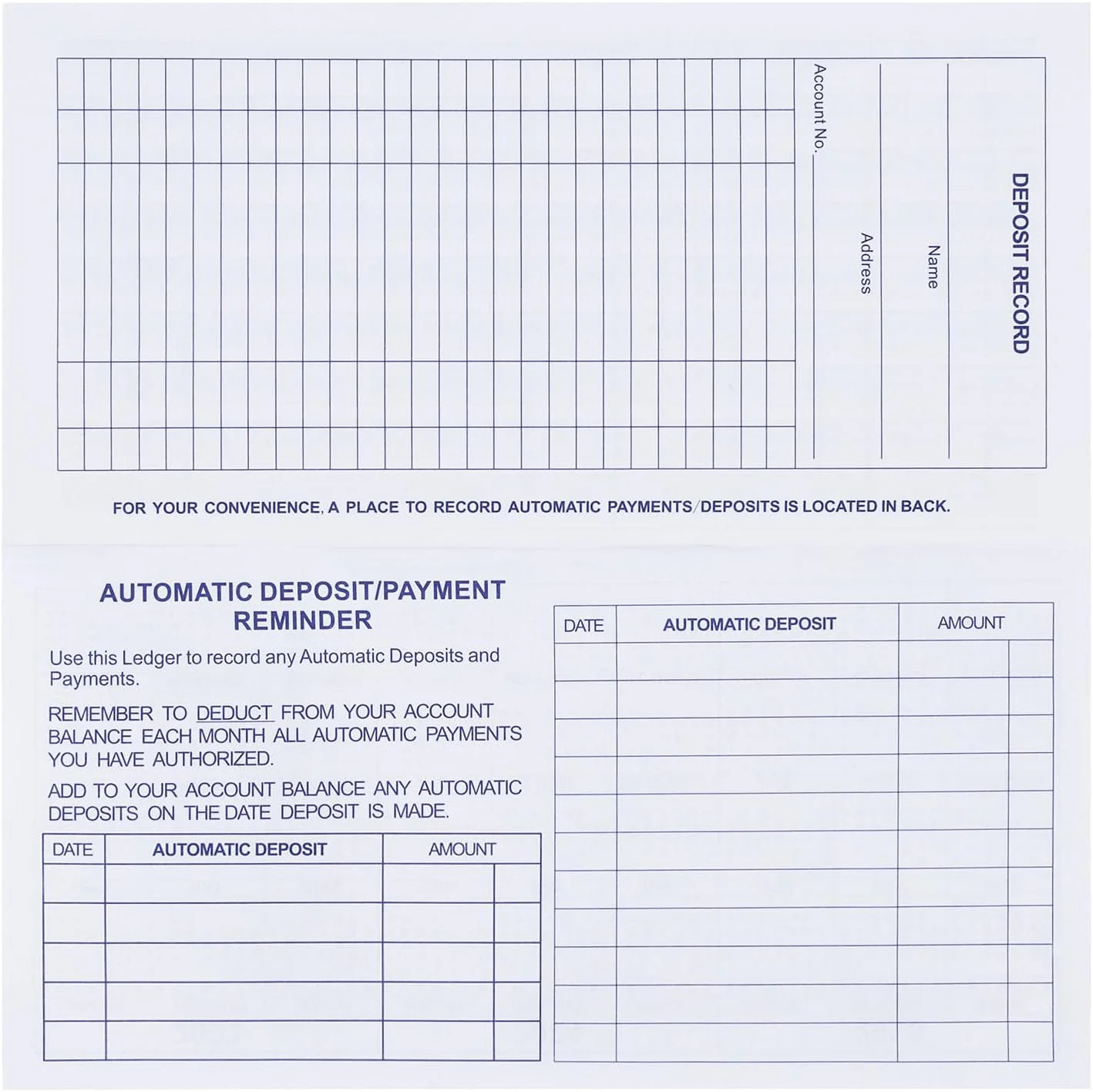 20 Pack Checkbook Register, Check Registers for Personal, Blank Ledger Transacti