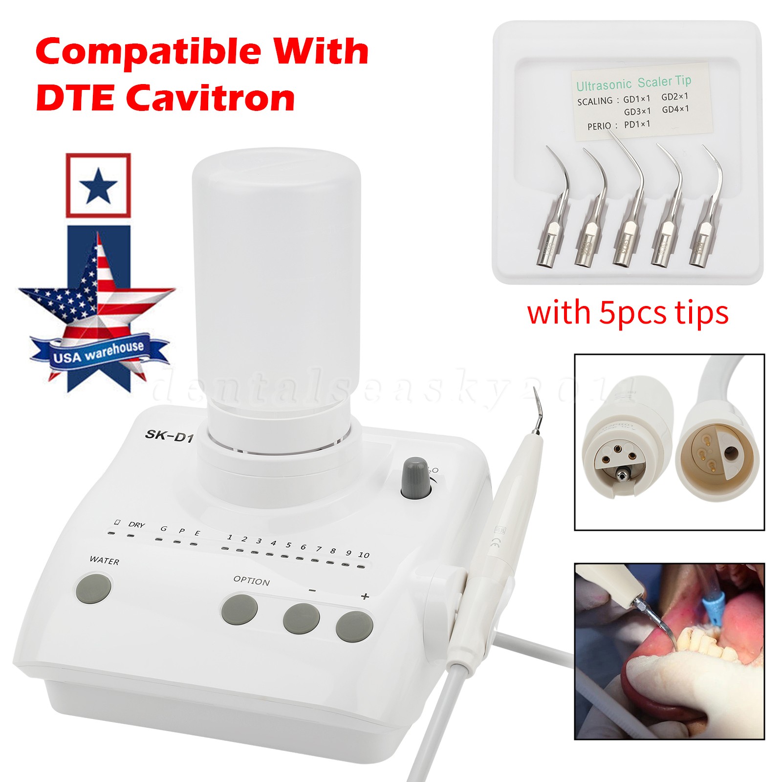 Dental Ultrasonic Piezo Scaler+Handpiece Bottles Fit DTE SATELEC Model:SK-D1