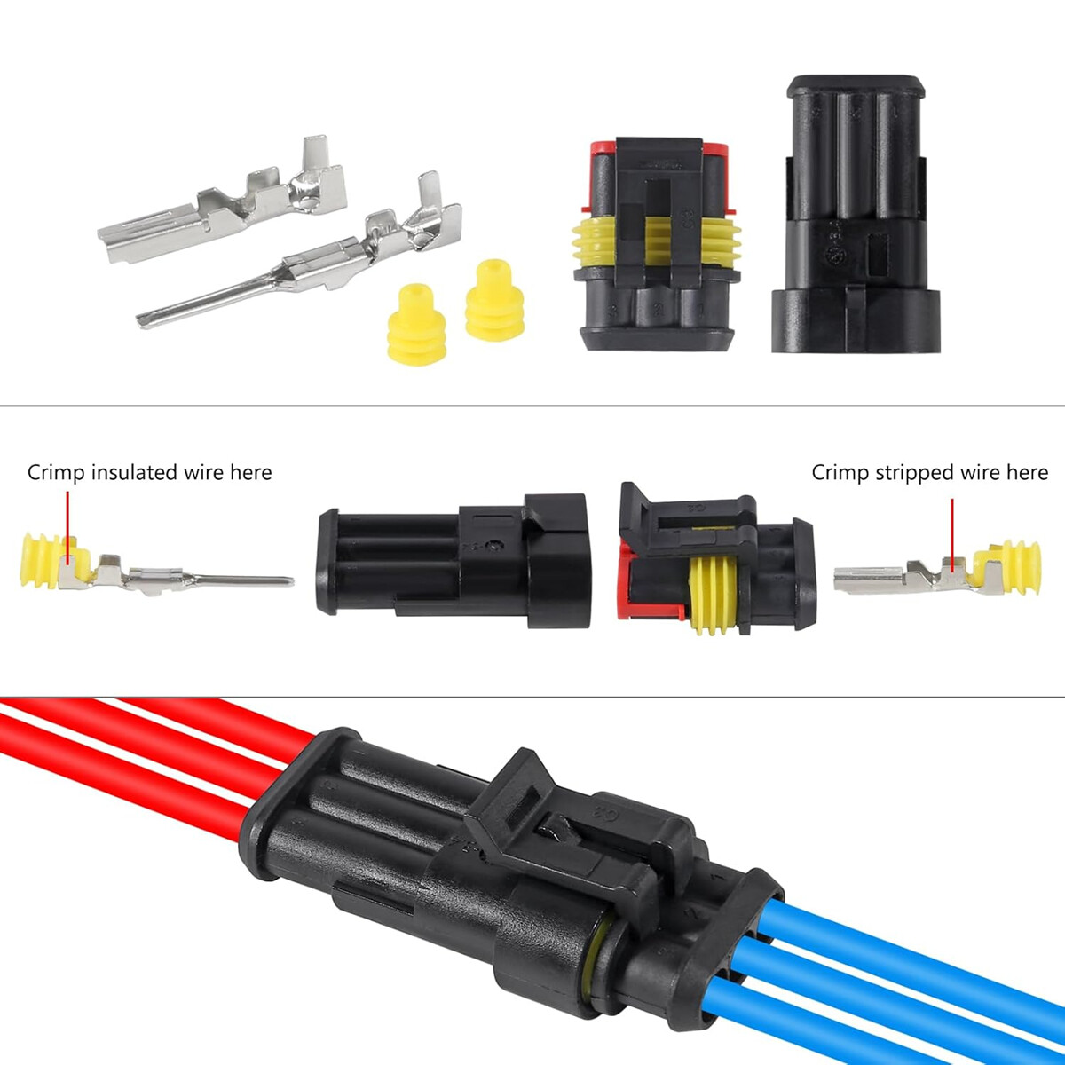 5/10 Sets Car Automotive Waterproof Electrical Wire Connector Plug 2/3/4/5/6 Pin