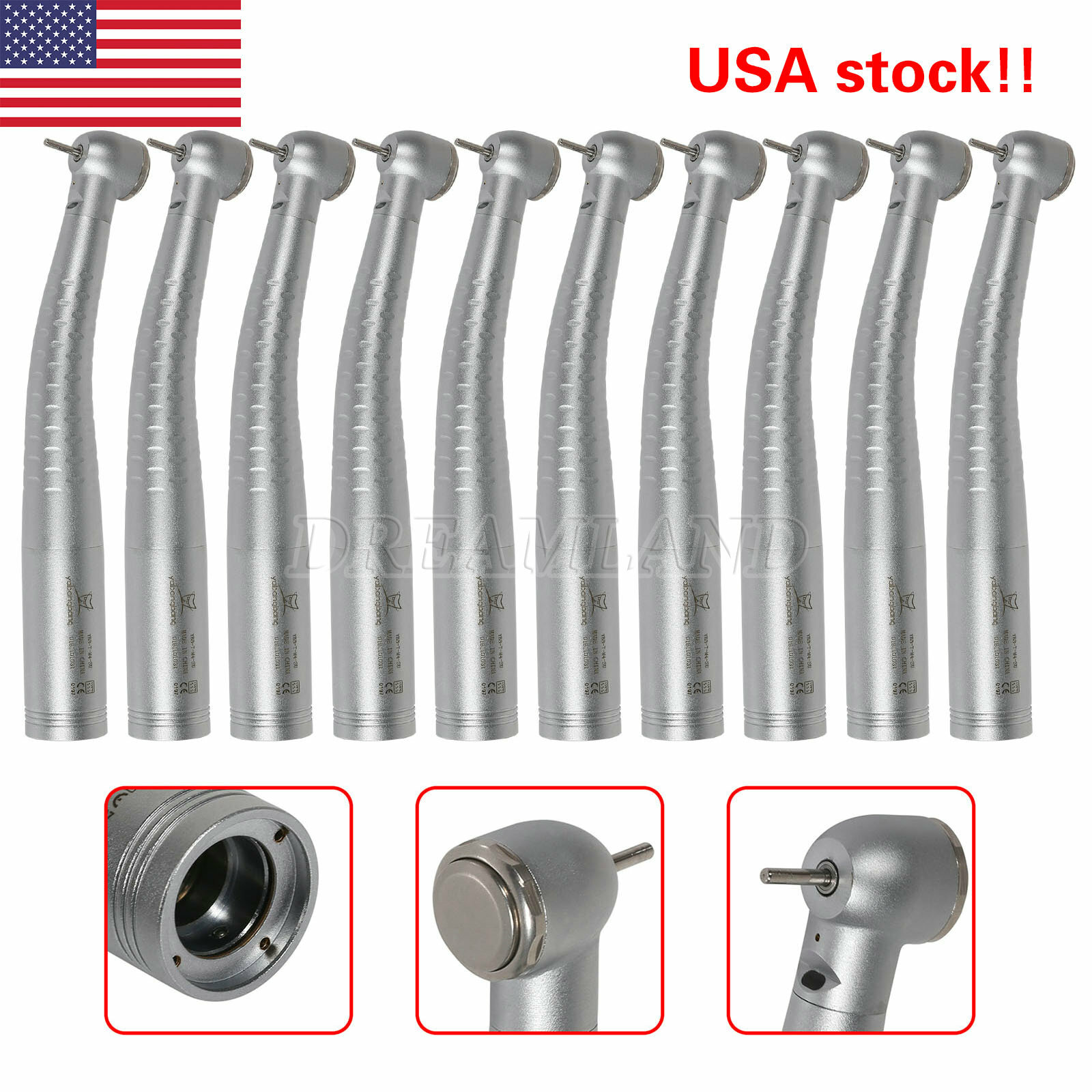 10 Dental Fiber Optic High Speed Handpiece fit Kav Quick Coupler FG1.60mm axz