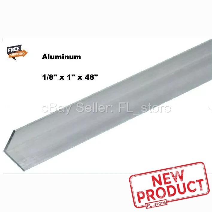 Aluminum Angle 1/8″ x 1″ x 4 Feet Length Mill Finish Alloy 6063 90° Stock 48 in