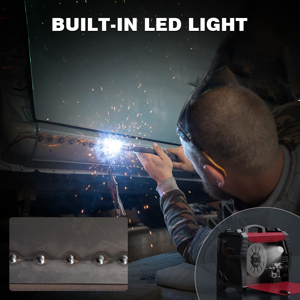 ARCCAPTAIN MIG Welder 200Amp 6 in 1 Aluminum LED Display 110V/220V Multi Process