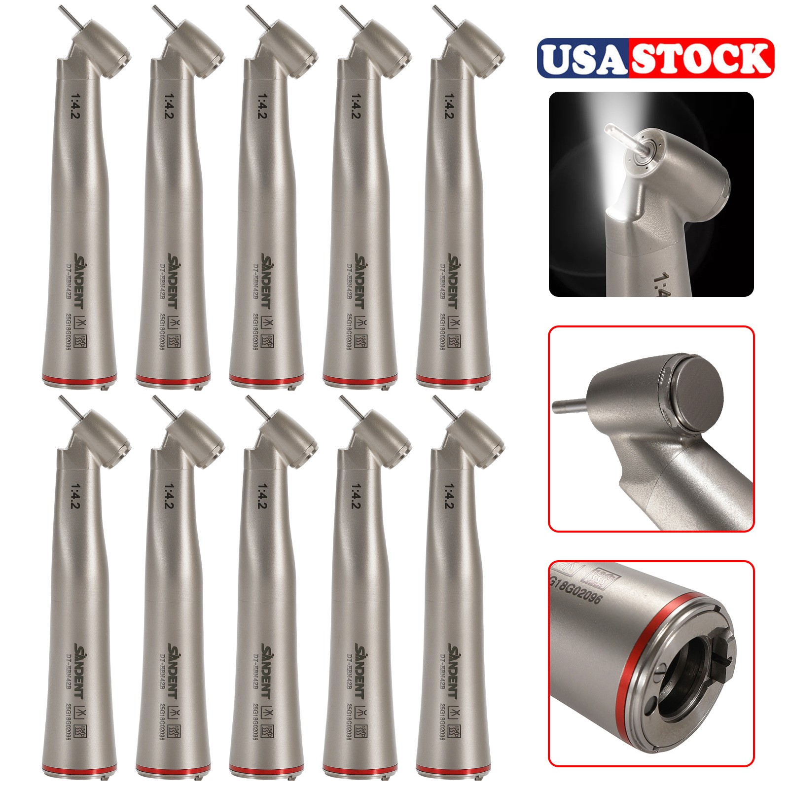 Dental 1:4.2 45° Fiber Optic Contra Angle Electric Surgical Handpiece For NSK