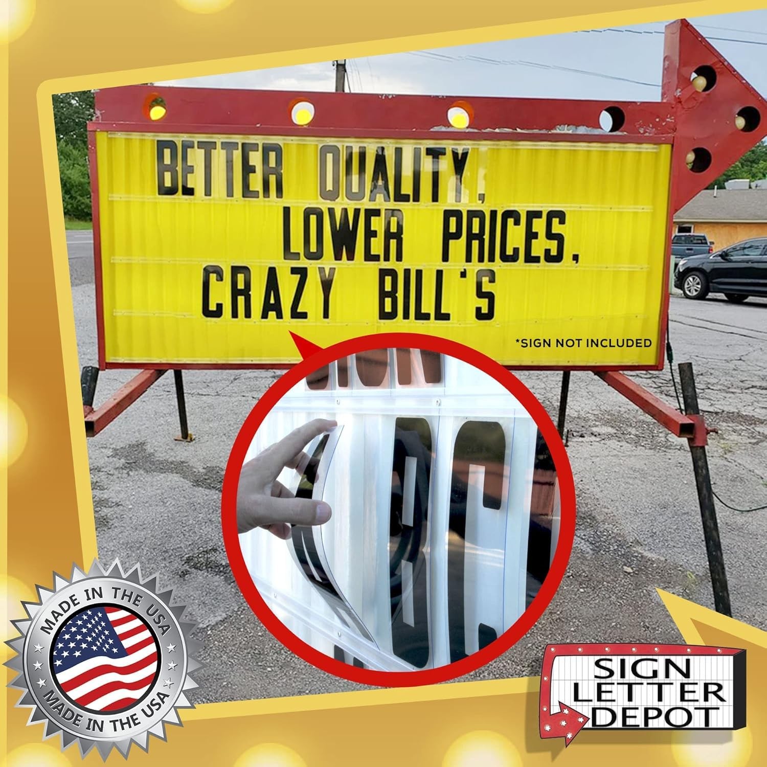 8″ letter printed on 9″ Clear .030 flexible panel, Black Letters, Red…