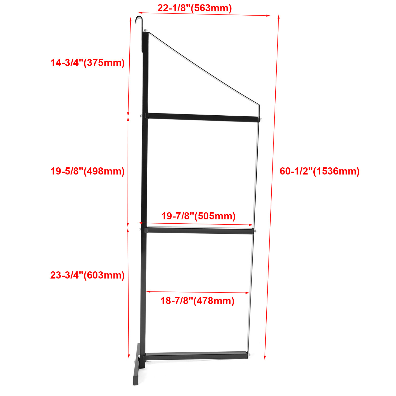 4PCS Black Cargo Shipping Container Shelving Shelf Brackets Universal 18″x60″