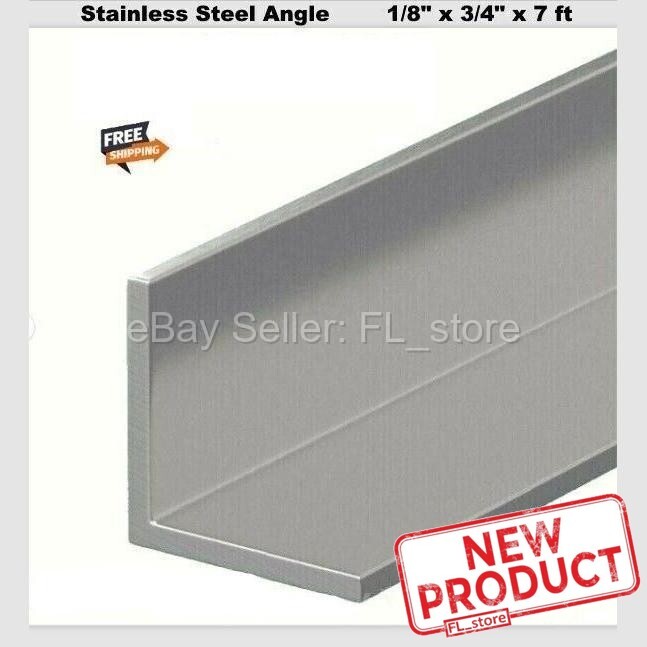 1/8″ Stainless Steel Angle 3/4″ x 3/4″ x 7 Feet 90° Hot Rolled 304 Mill Finish