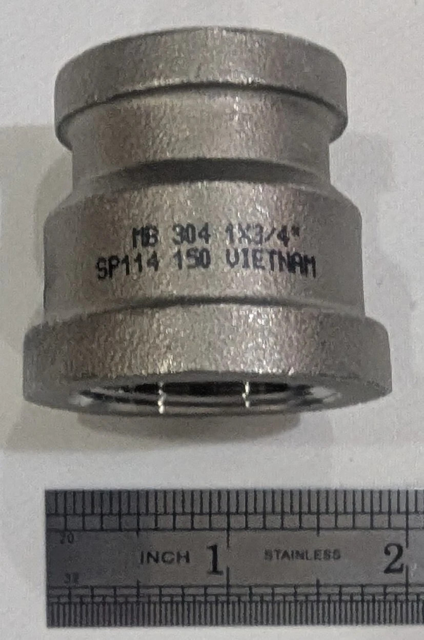 STAINLESS STEEL MB304 1″X3/4″ Reducing coupling SP114 Vietnam Lot of 3!