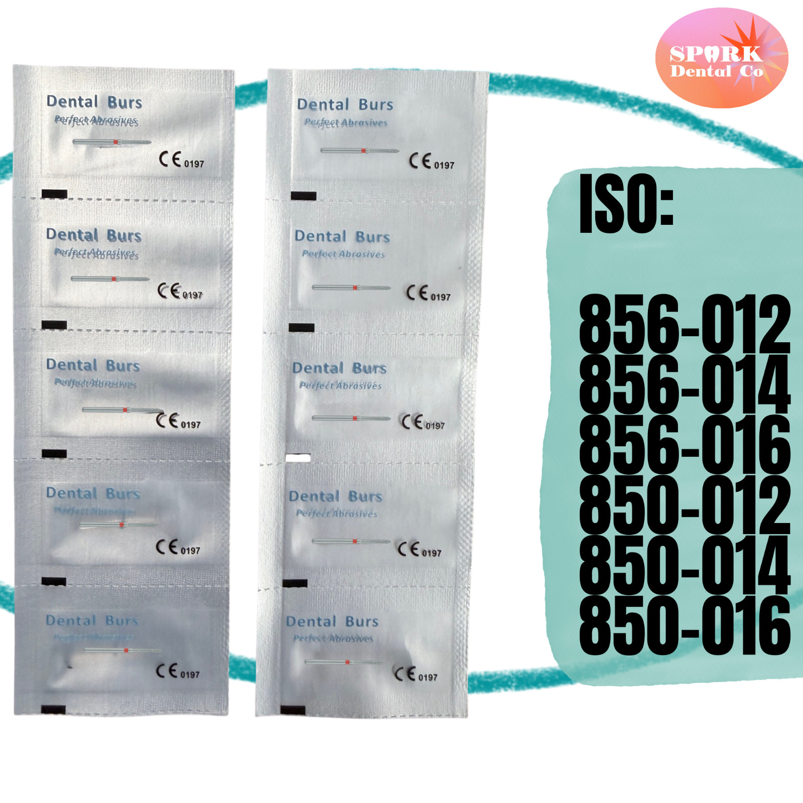 10 PACK: Round-End Taper Dental Diamond Burs, FG (friction grip)