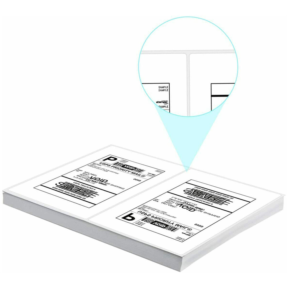 Address Shipping Labels 8.5×5.5″ Half Sheet Round Corner Adhesive Blank Labels