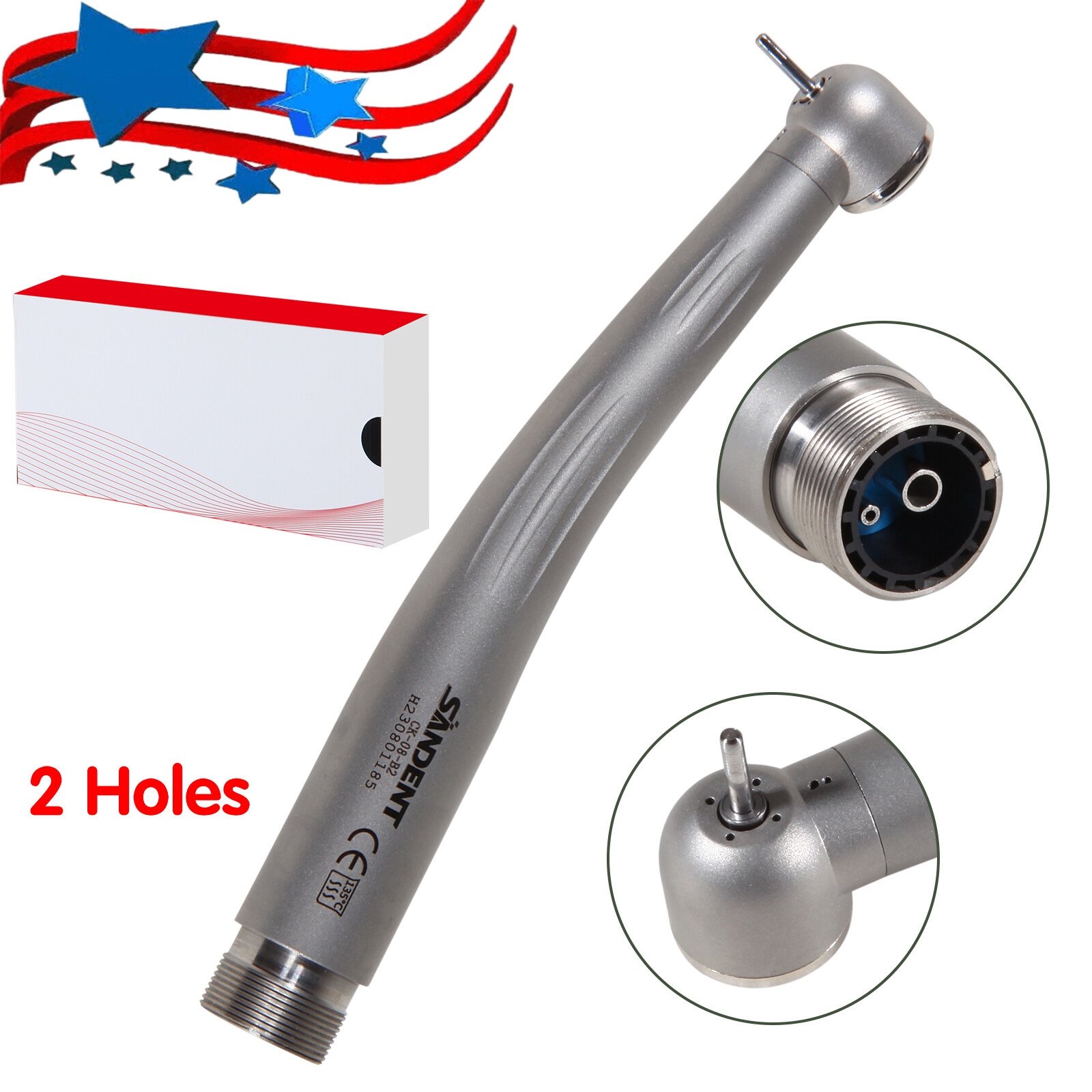 10x Dental High Speed Handpiece Ceramic Cartridage Push 2 Holes Single Spray