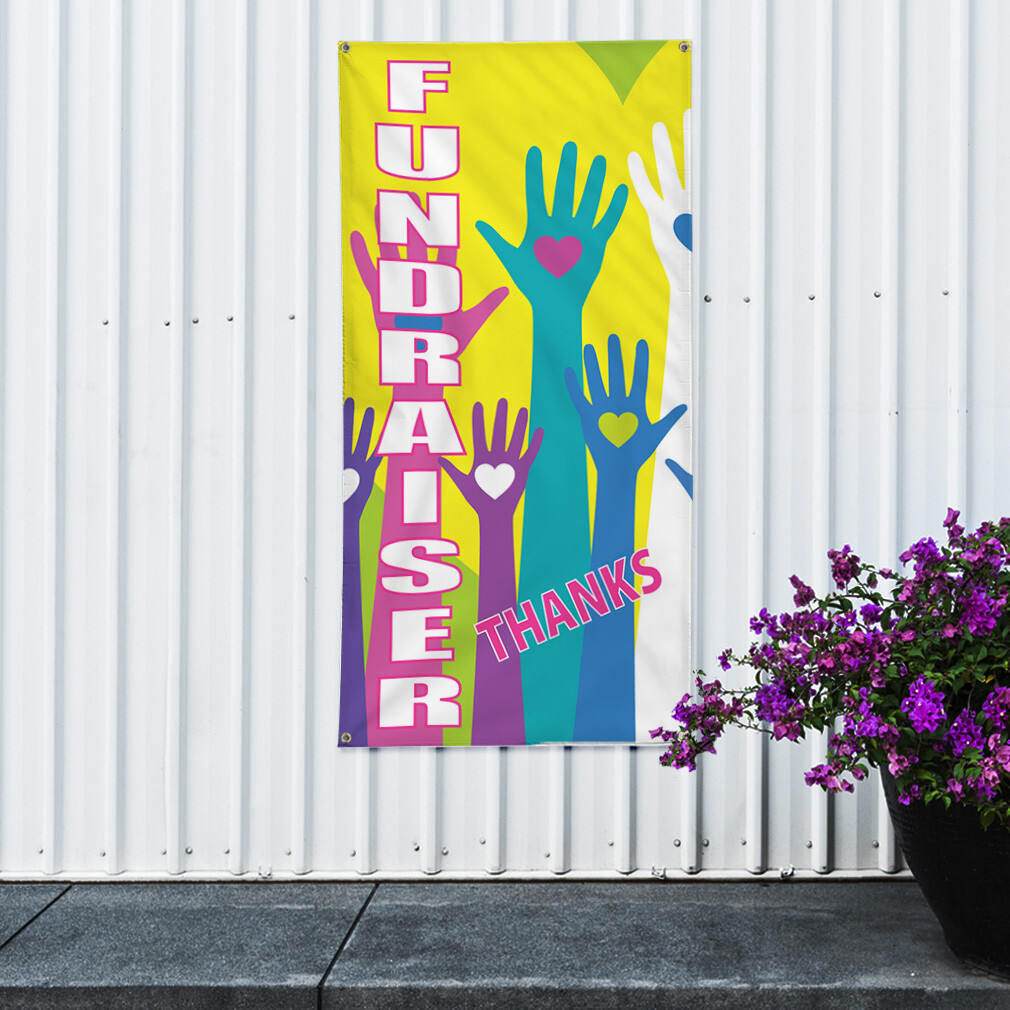 Vertical Vinyl Banner Multiple Sizes Fundraise Thanks B Business Outdoor