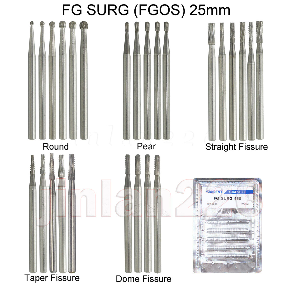 Dental Carbide Burs FG 701 702 556L 557L High Speed Friction Grip Shank φ1.6mm
