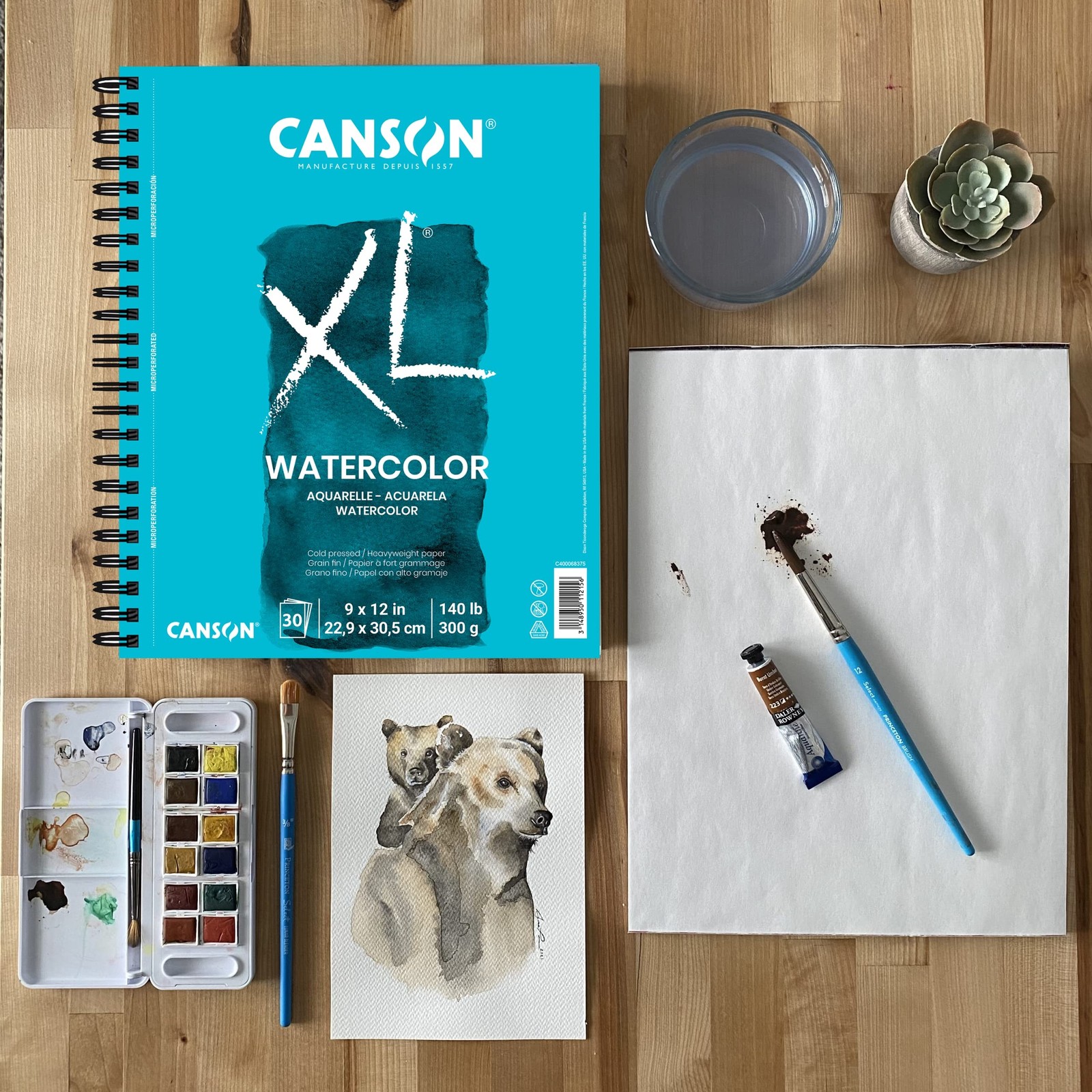 Canson XL Watercolor Pad, 140lb, Wire Bound, 36 Sheets, 9 by 12 Inches 9×12