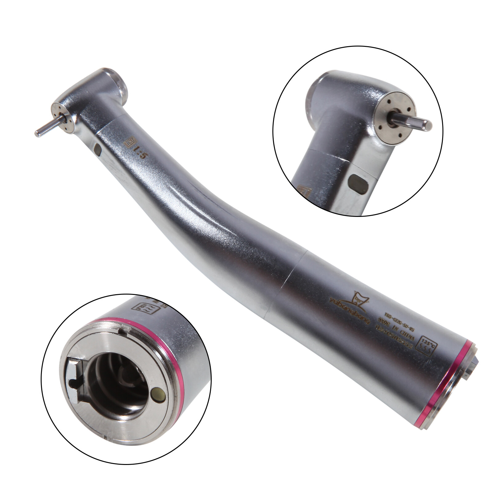 Dental 1:5 LED Fiber Optic Contra Angle Handpiece Fit NSK Ti-MAX X95L