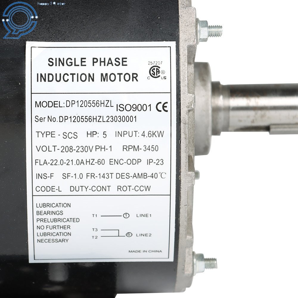 5 HP Compressor Duty Electric Motor 1 Phase 3450 RPM 56Hz Frame 7/8″ Shaft 230V