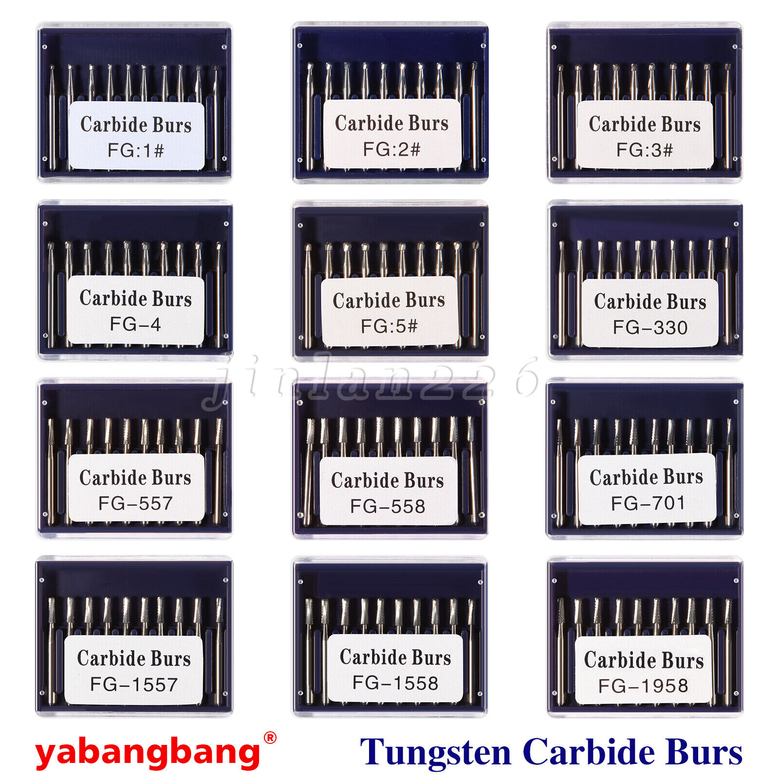 Dental Carbide Burs FG #1-5 557 Round for High Speed Handpiece 10 per package