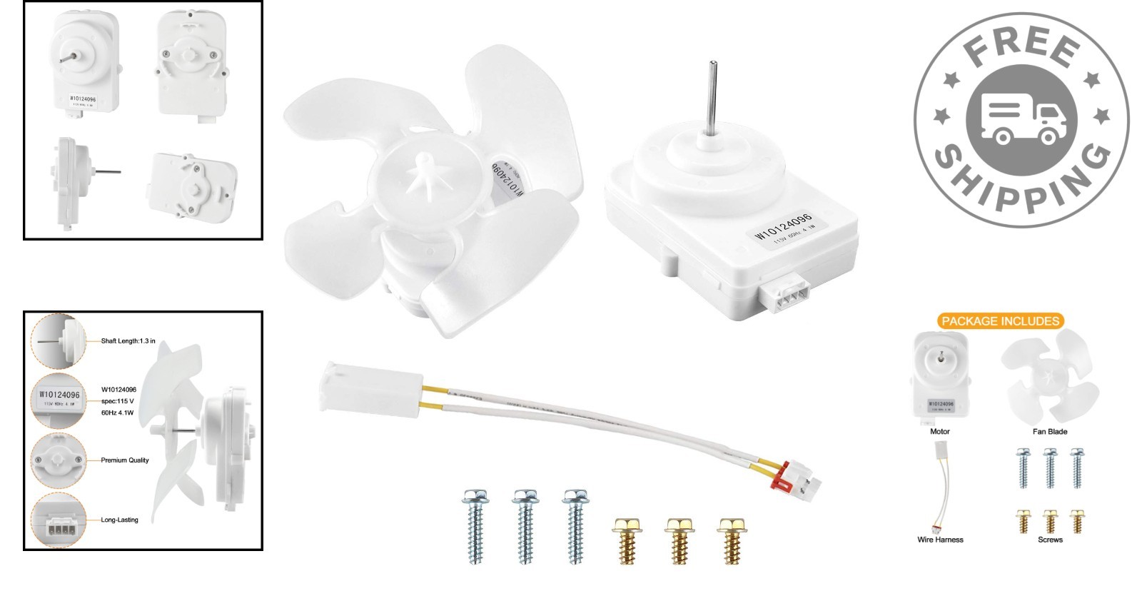 High Compatibility Refrigerator Condenser Fan Motor Kit – 120V, Easy Install