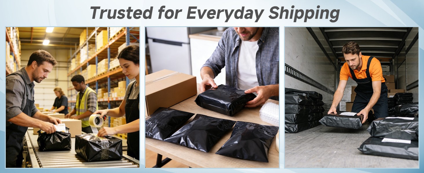 Any size Black Poly Mailers Shipping Envelopes Self Sealing Plastic Mailing Bag