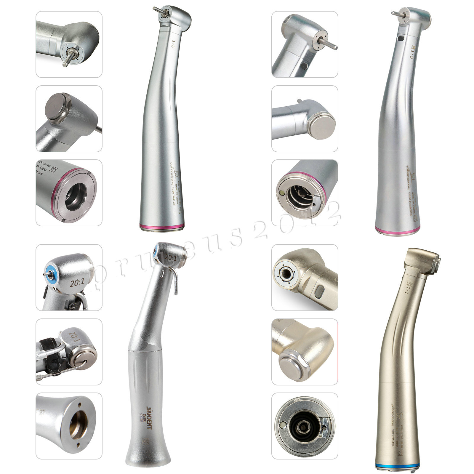 NSK Estilo Dental 20:1 1:5 1:1 LED Contra Angulo Baja Velocidad Pieza de Mano US
