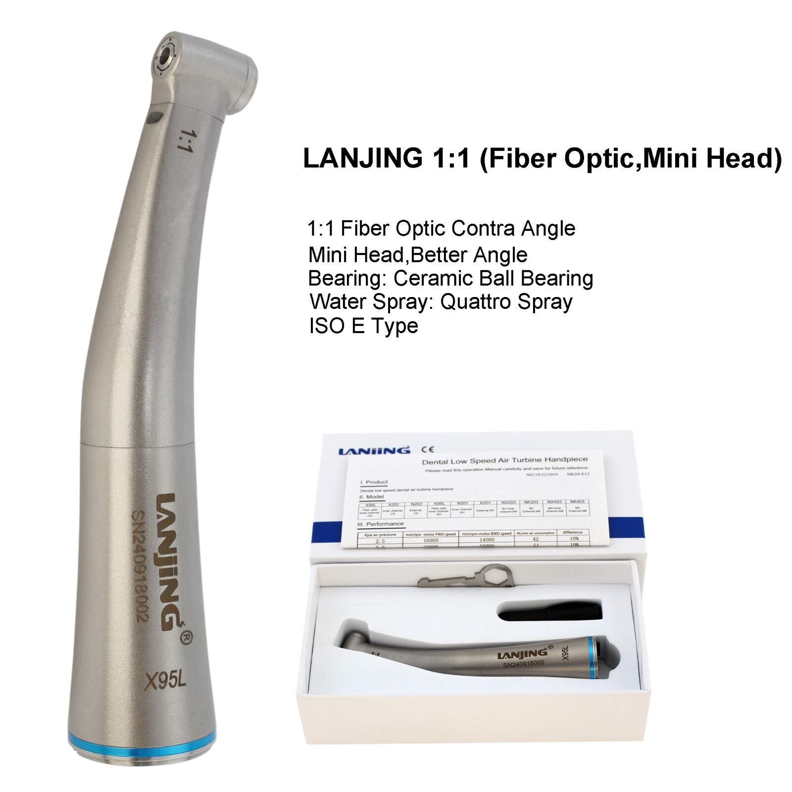 Electric Handpiece Dental 1:5 1:1 1:4.2 Contra Angle Increasing Surgical LED NSK