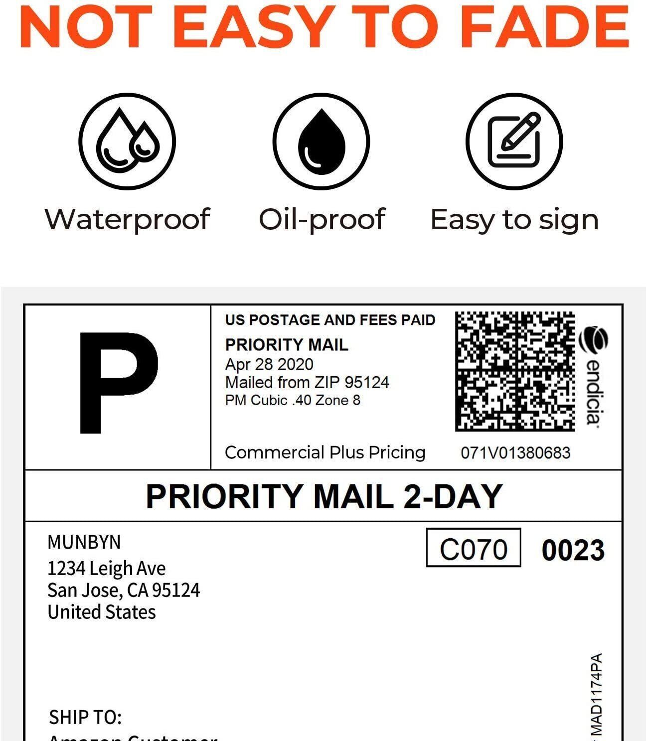 1000/Stack 4″x6″ Fanfold Direct Thermal Shipping Labels Zebra & Rollo Printers