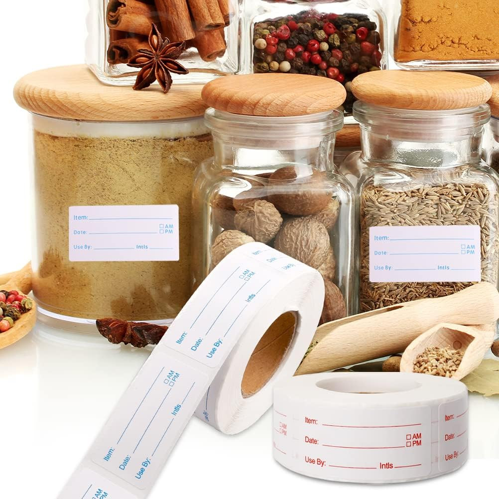 Removable Food Labels – 1000 Pieces, 1×2 Inch Date Stickers for Containers