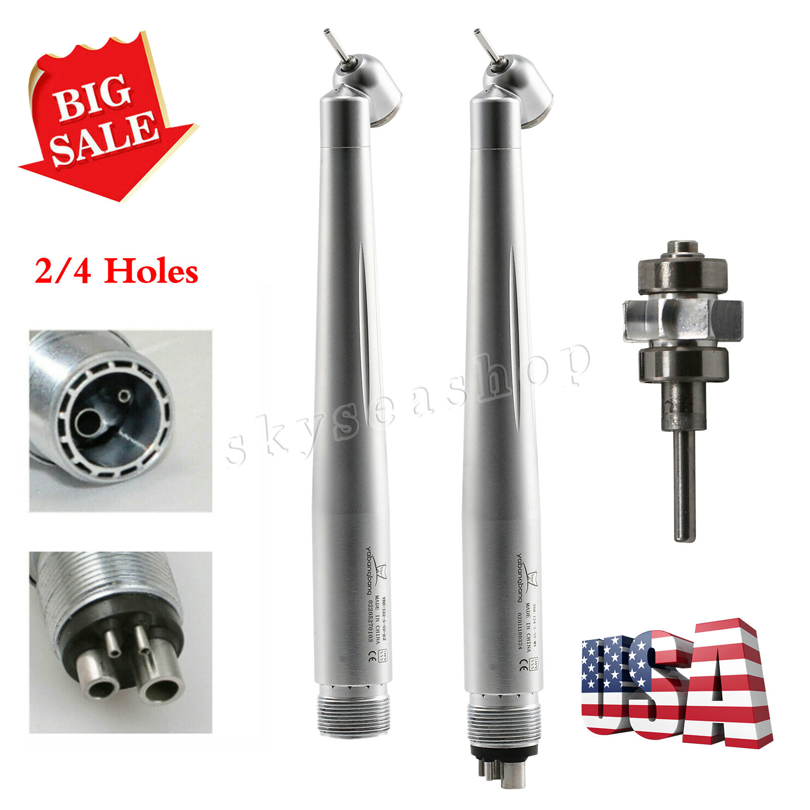 Dental 45° LED E-generator/No-LED High Speed Surgical Handpiece 2/4H/ Rotor Tr