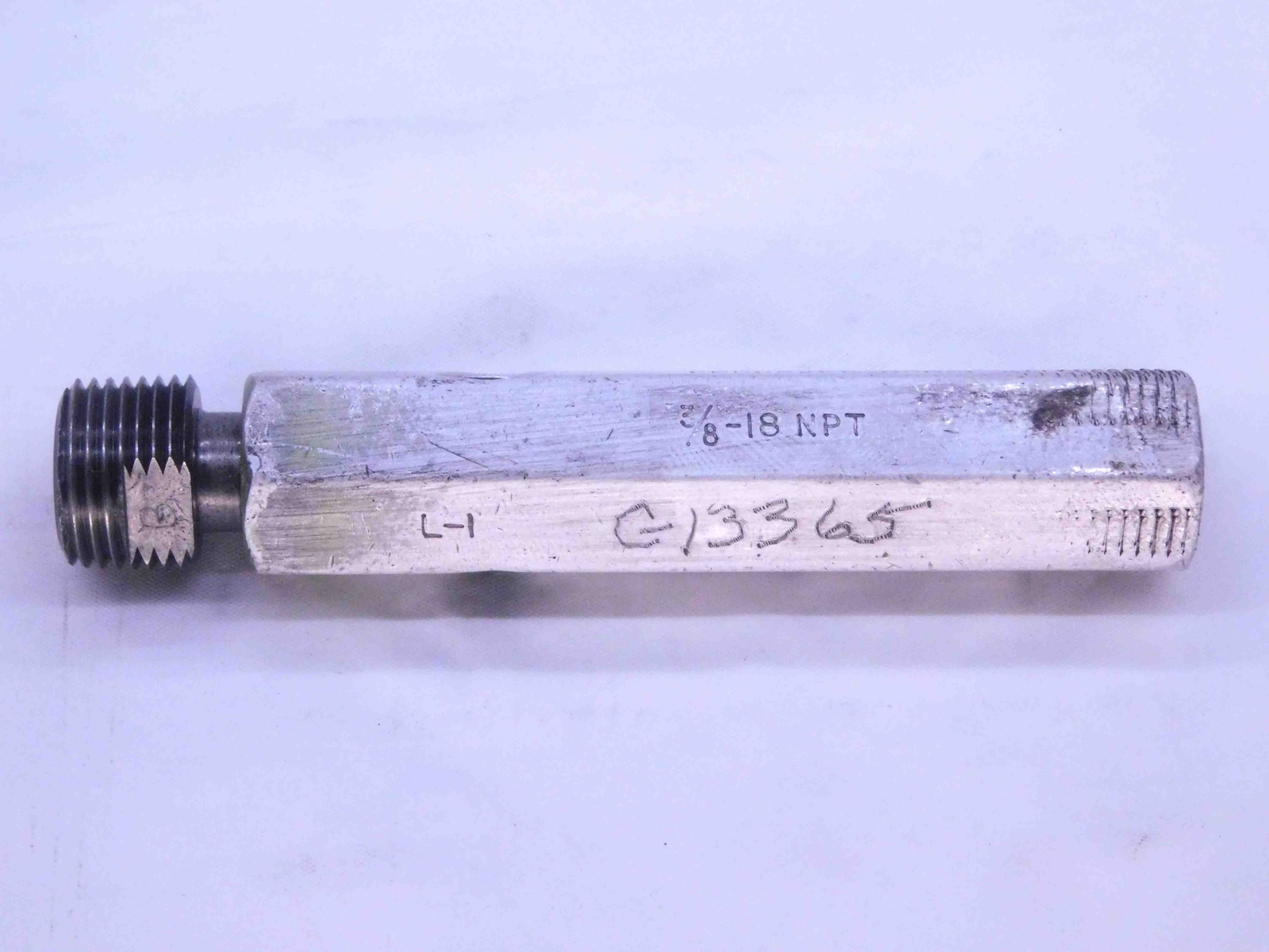 3/8 18 NPT L1 PIPE THREAD PLUG GAGE .375 .3750 N.P.T. NATIONAL TAPER INSPECTION