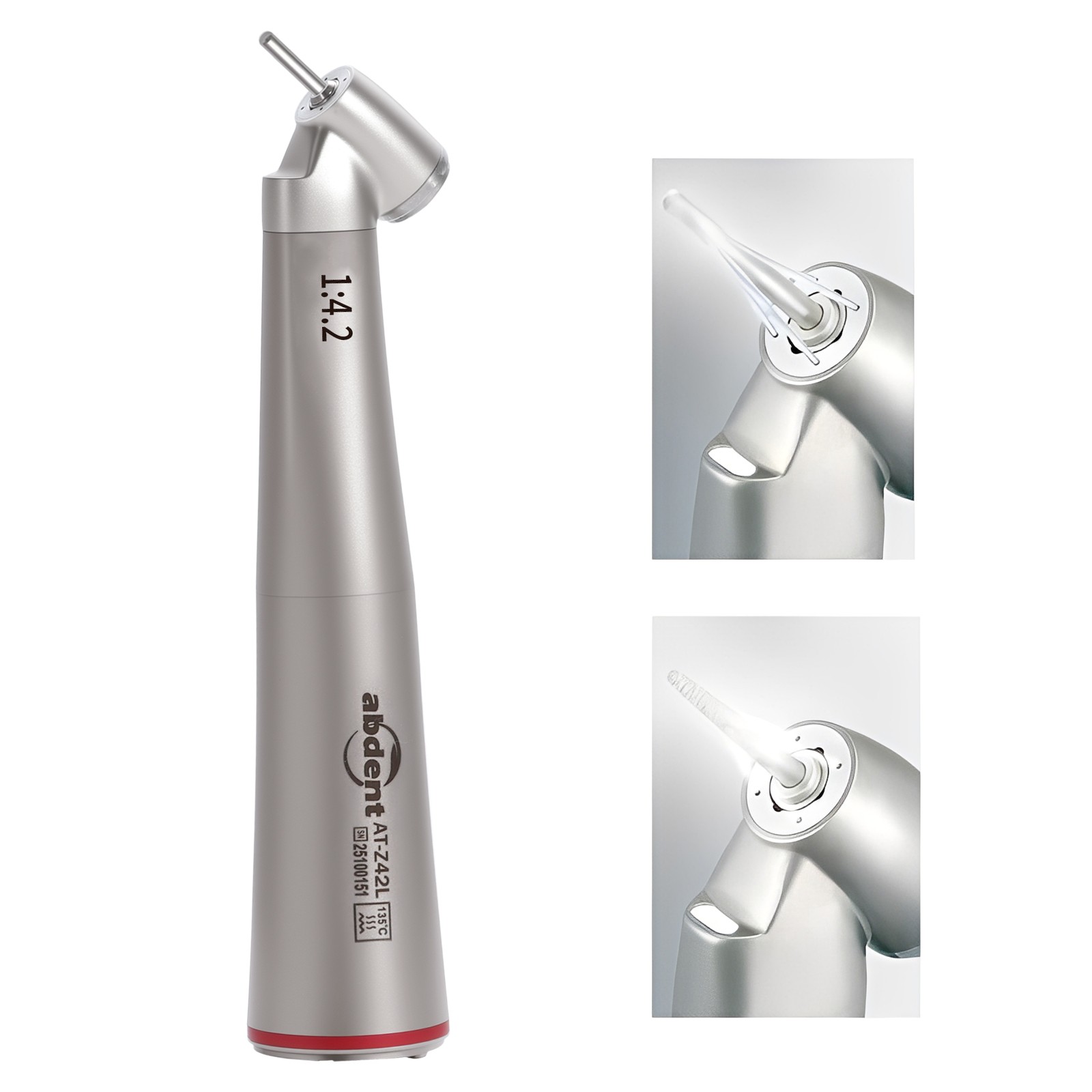 abdent 45° Angle Head Contra Angle LED Optic 1:4.2 Handpiece Inner Water Spray