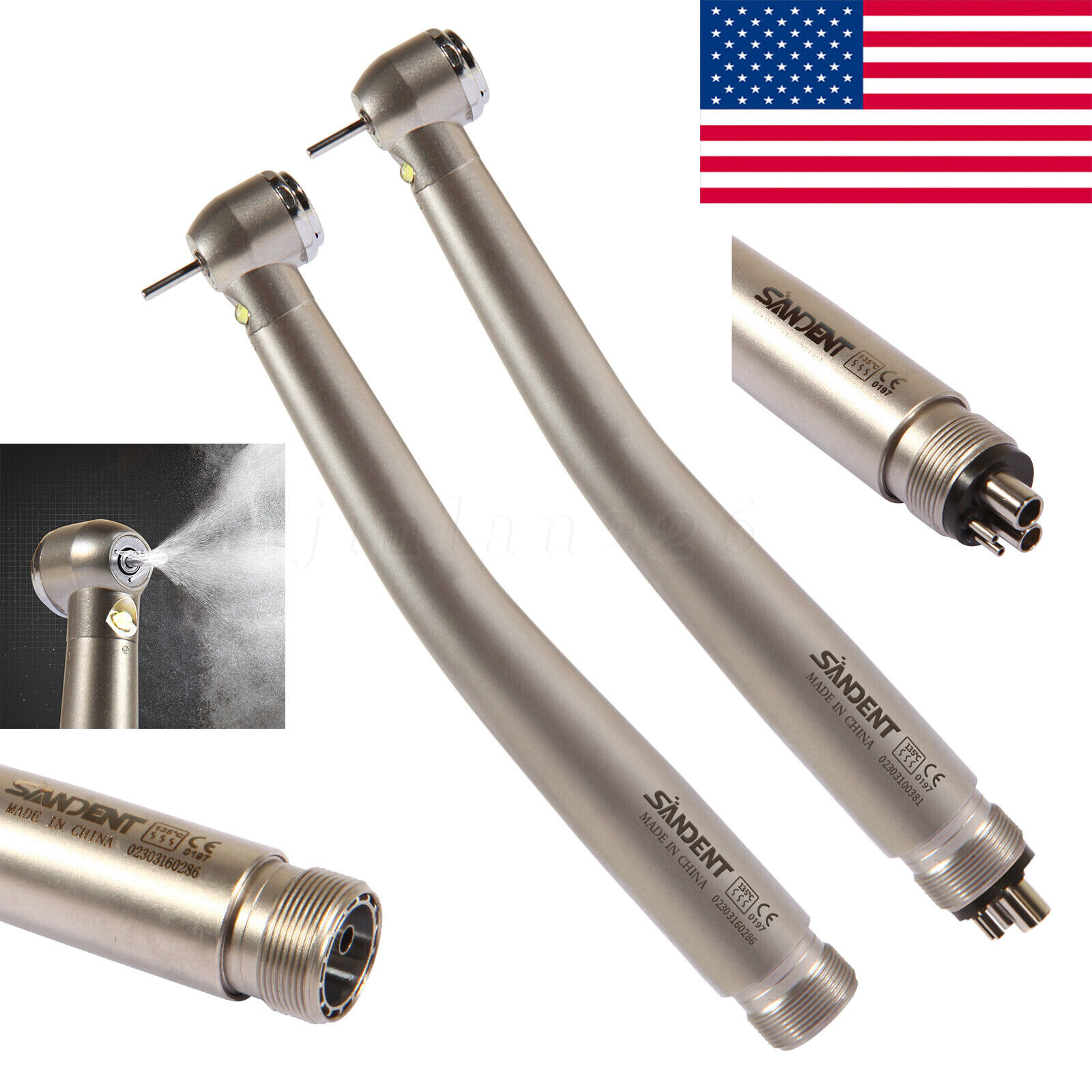 E-generator Dental LED Fiber Optic High Speed Handpiece 2/4hole Drill hand piece