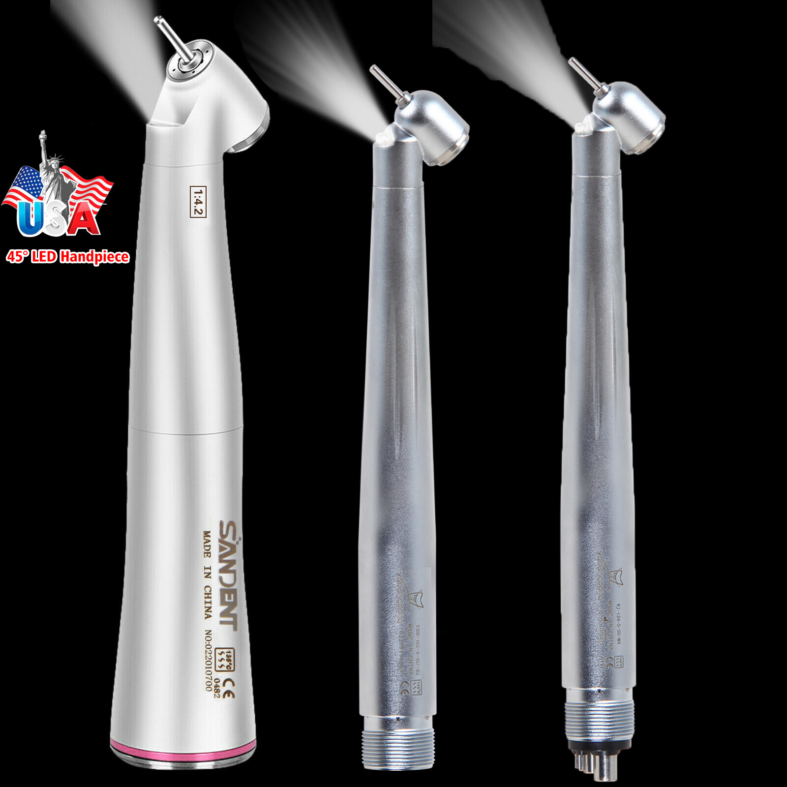 Dental 45°LED Fiber Optic Surgical 1:4.2 Increasing Hi-Speed Handpiece Fit NSK