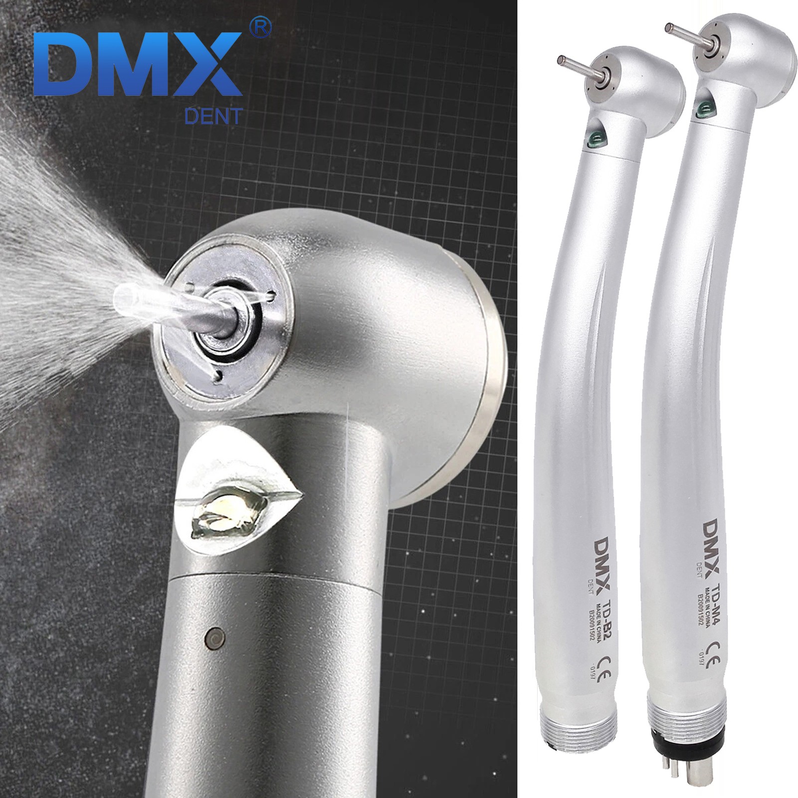 Pieza de mano LED turbina alta velocidad fibra óptica dental estilo NSK 2/4 Hole