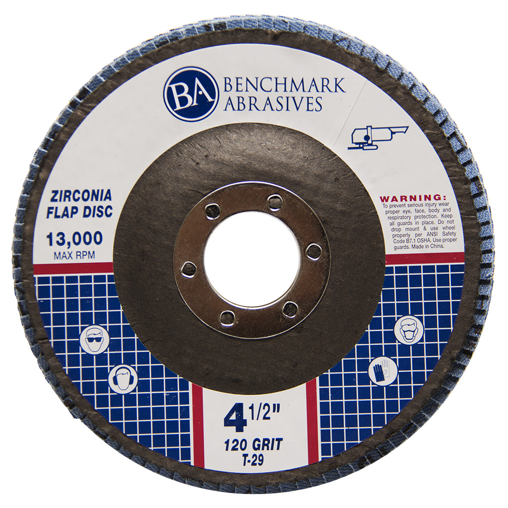 10 Pack 4.5” x 7/8″ Professional 120 Grit Zirconia Flap Disc Grinding Wheels T29