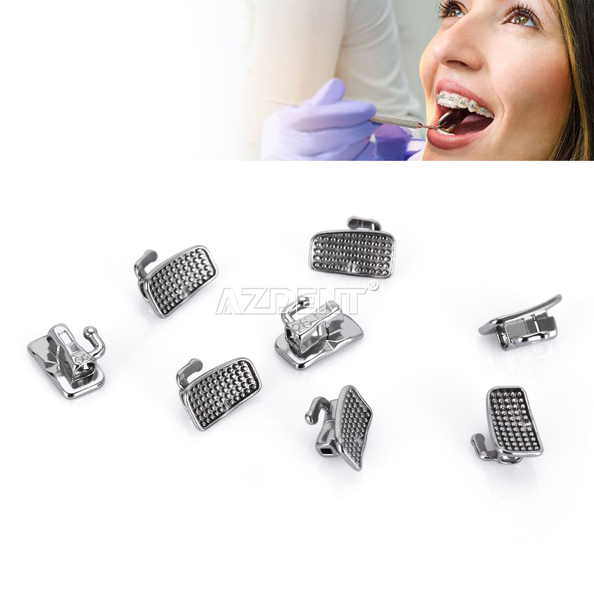 AZDENT Tubos bucales de ortodoncia dental MBT Roth 0.022 1er tubo molar único