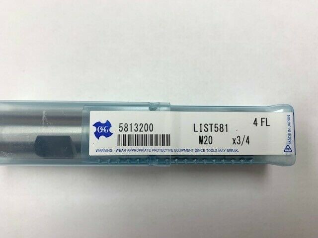 20.0 mm 4 FLUTE SINGLE END COBALT END MILL – W/ 3/4″ SHANK OSG #5813200
