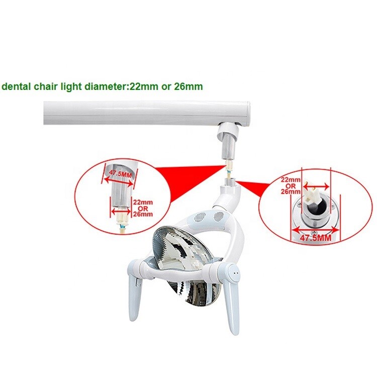 Ceiling Mounted Type Oral Light Dental Operating Lamp 6 LED Lens Light With Arm