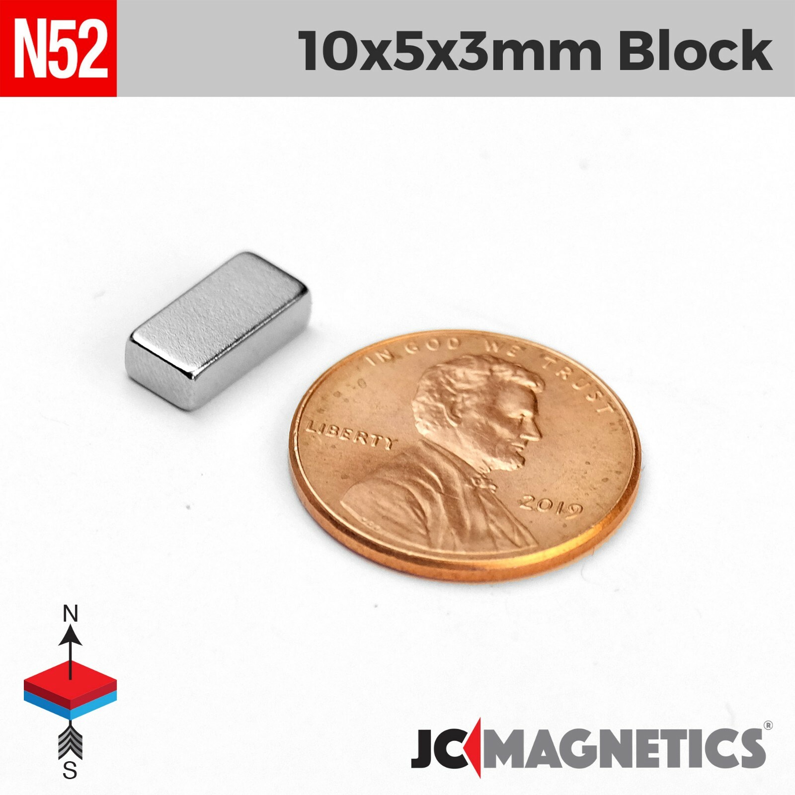 10mm x 5mm x 3mm N52 Small Strong Rare Earth Neodymium Magnet Blocks 10x5x3mm