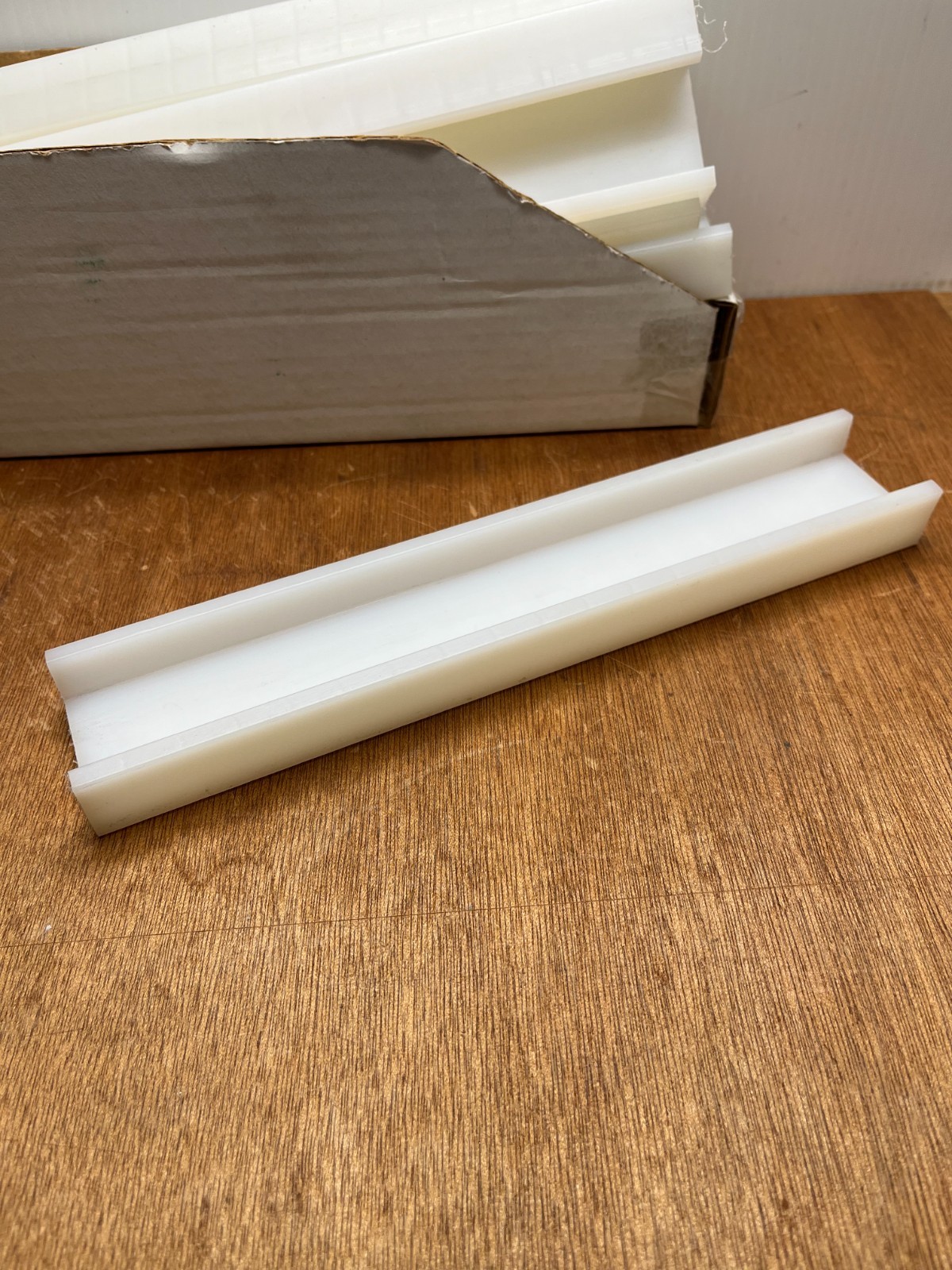 2″ W X 1″ Leg X 11″ Length 1-1/2″ Inside White UHMW Polyethylene U-Channel USA