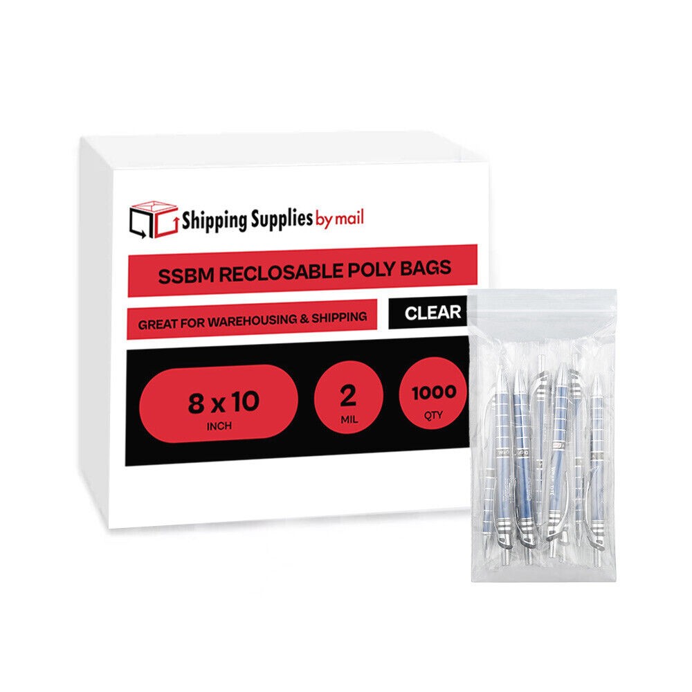 1000 Clear Reclosable Plastic Zip Lock Bags Resealable Zipper Bag 8″ x 10″ 2 Mil