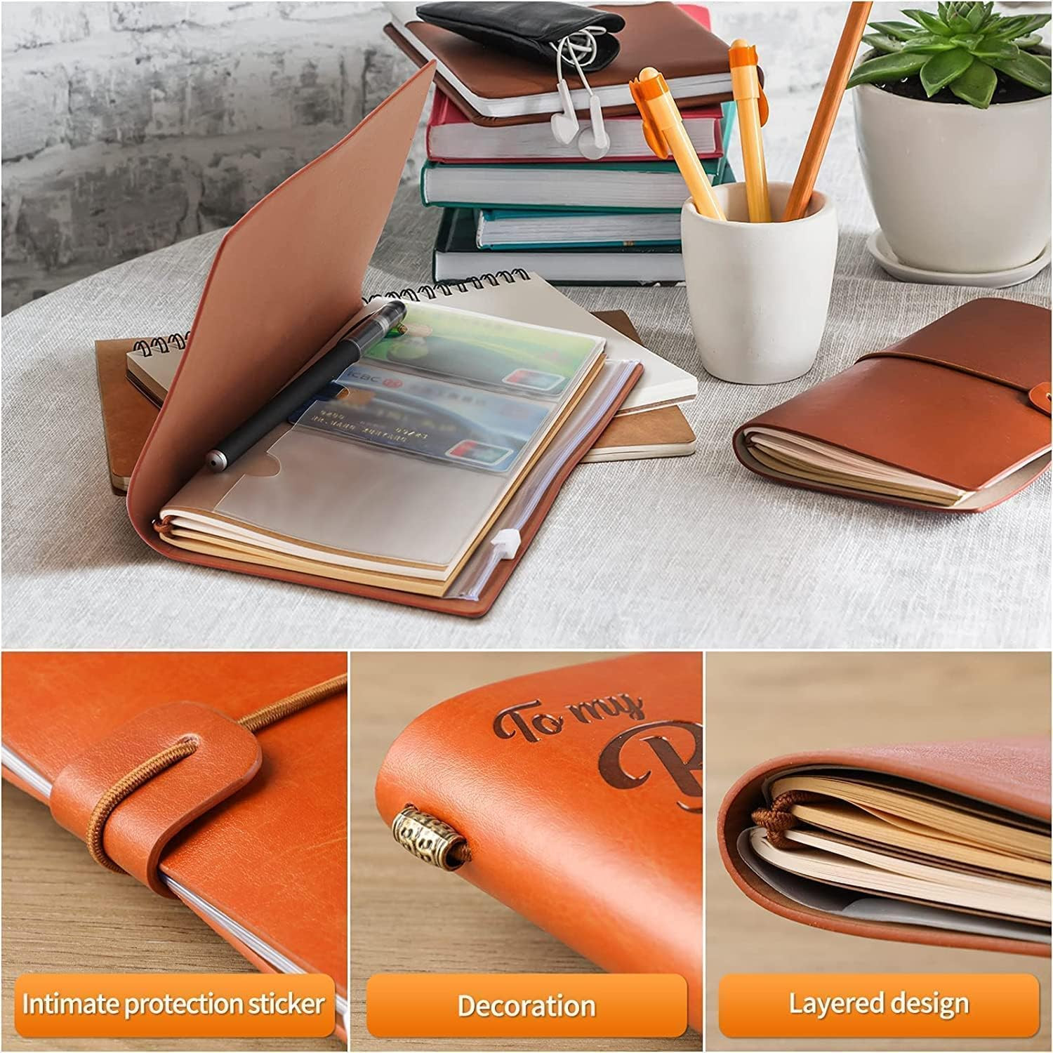 Wife Gifts from Husband, to My Wife Leather Journal, 140 Page Wife Refillable Wr