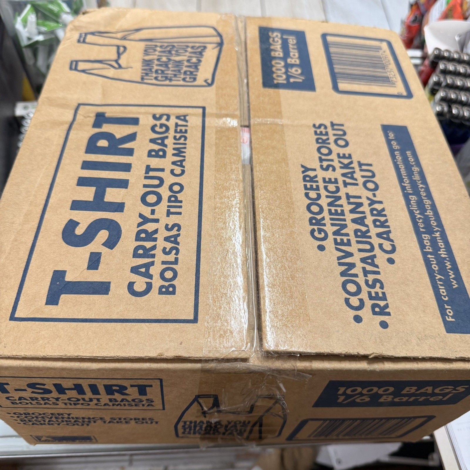 1000 T-Shirt Carry-Out Bags – 11.5″ x 6.5″ x 22″ NEW