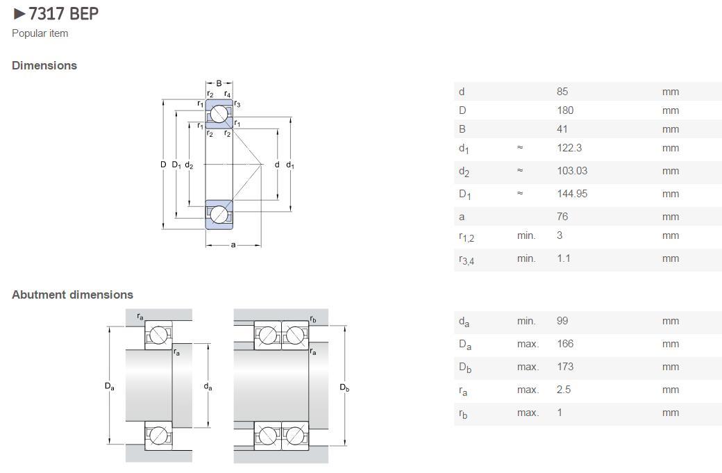 1PCS NEW 7317 BEP Angular Contact Ball Bearings 85x180x41mm Fast shipment