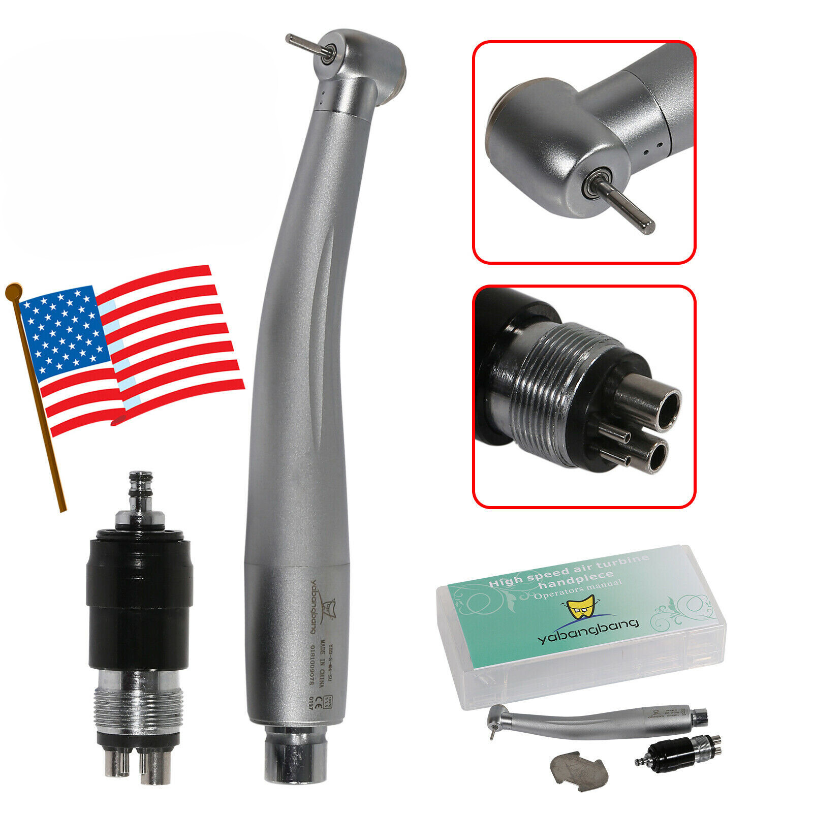 10* YABANGBANG Dental High Speed Handpiece with 4 Hole Quick Coupler Coupling