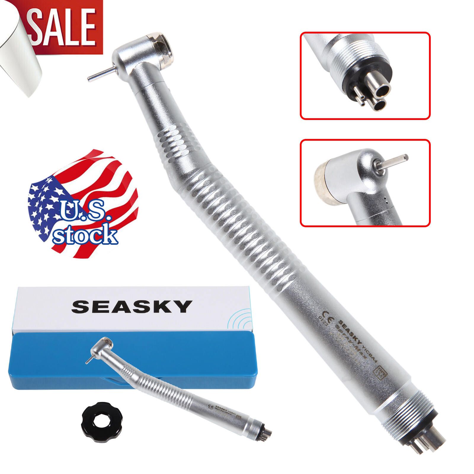 10 Pcs Seasky NSK PANA MAX Style Dental High Speed Turbine Handpiece Push 4Holes