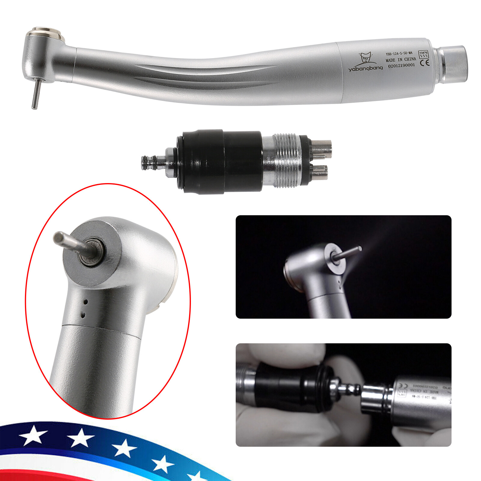 10*NSK Style Dental High Speed Turbine Handpiece Standard & 4Hole Coupler YBNK4